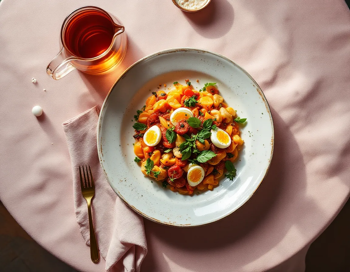 A plated seasonal dish styled for a restaurant menu